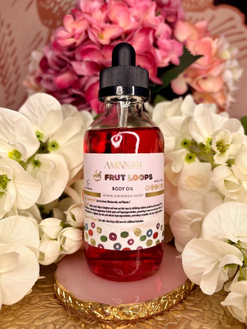 NEW AMINNAH Frut Loops Brightening Body Oil 4 oz – Niacinamide + Vitamin C
